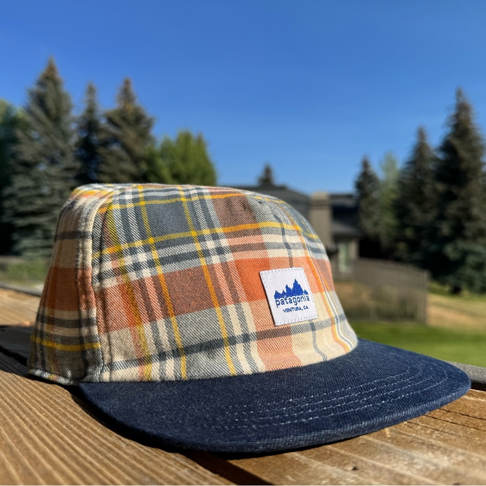 Beans NWT Patagonia Multicolor Plaid Cap with Dark Blue Brim